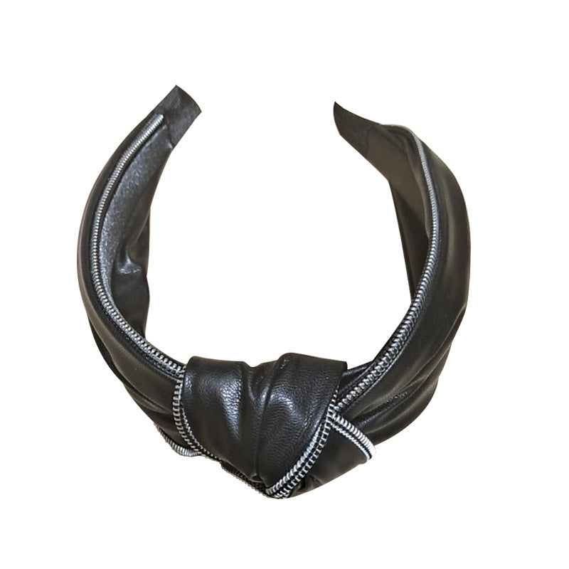 Wholesale Pu Leather Wide Edge Knotted Headband